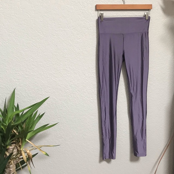 Forever 21 Pants - Forever 21 shiny leggings purple & black Forever 21 Pants - Forever 21 shiny leggings purple & black